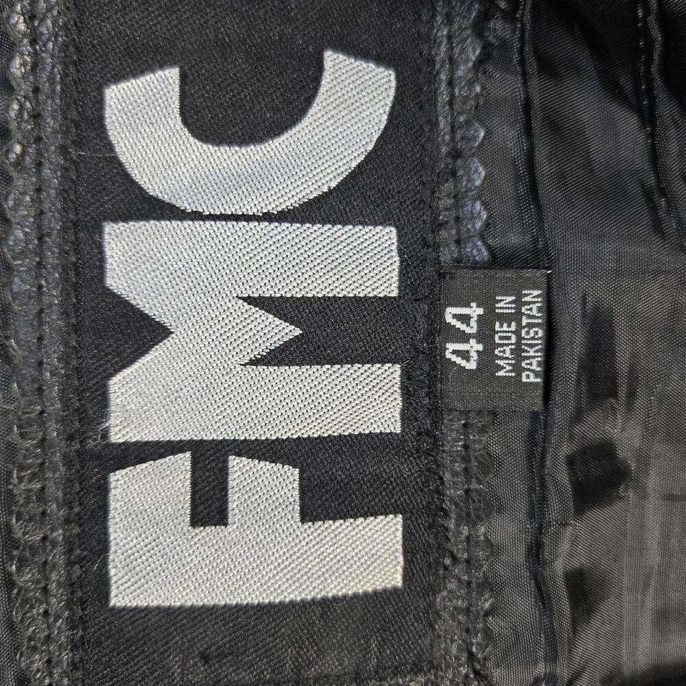 FMC Vintage Black Leather Biker Vest Lace-up Sides 4 Pockets Men's Size 44 Y2K - Picture 7 of 9